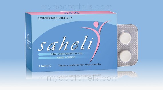image of India's Saheli Centron Centchroman Ormiloxifene, World's first and only non hormonal, non steroidal once a week SAFEoral contraceptive pill